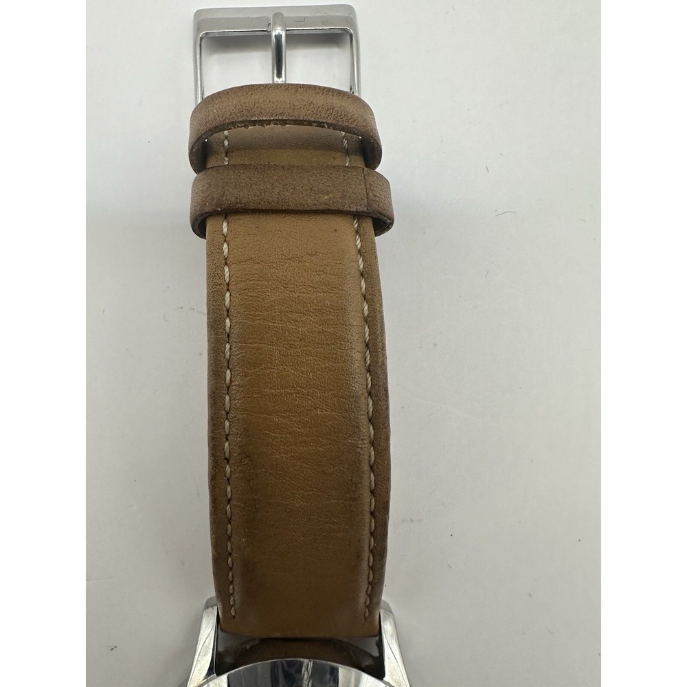 Guess Navy Blue Dial U0922G8 Brown Leather New Battery 39mm 8" Watch steel Q - Picture 6 of 12